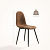 2 Dining Chairs High Back Metal Legs Modern Kitchen Room