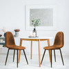 2 Dining Chairs High Back Metal Legs Modern Kitchen Room