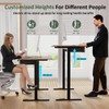 45" Office Electric Standing Desk with 2 Drawers Adjustable Height Desk