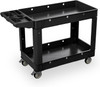 Utility Service Cart 2 Shelf 550LBS 360° Swivel Wheels 2 with Brakes