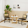 Mid Century Modern Dining Rattan Woven Chairs Set of 2