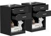 Set of 2 Nightstand Bedside Table 2 Drawers with Charging Station and USB Ports