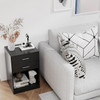 Set of 2 Nightstand Bedside Table 2 Drawers with Charging Station and USB Ports