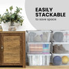 23 Gal Industrial Tote Stackable Storage Bin with Latching Lid, 4 Pack