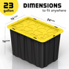 23 Gallons Industrial Tote Stackable Storage Bin with Latching Lid 4 Pack
