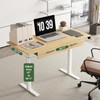 45" Office Electric Standing Desk with 2 Drawers Adjustable Height Desk Maple