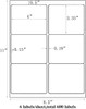 6000 Premium Address Shipping Labels 3 1/3" x 4" For Laser Inkjet Printers 6-up