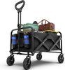 Heavy Duty Wagon Cart Swivel Collapsible Garden Cart Beach Outdoor Utility 