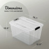 6 Pack Stackable Plastic Tote Box Plastic Storage Bins Containers 34 Quart, Black Latches