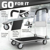 Folding Hand Truck Dolly Cart with Wheels Luggage Cart Trolley Moving 330lbs White