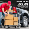 Folding Hand Truck Dolly Cart with Wheels Luggage Cart Trolley Moving 330lbs White