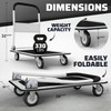 Folding Hand Truck Dolly Cart with Wheels Luggage Cart Trolley Moving 330lbs White