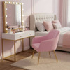 2 Pack Velvet Accent Chair w/Gold Legs, Upholstered Vanity Chair for Bedroom Living Room