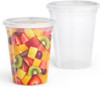 Round Plastic Food Storage Containers with Lids, Microwavable, Clear