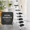 5 or 6 Step Folding Ladder, 330 lb Steel Step Stool, Wide Anti-Slip Platform