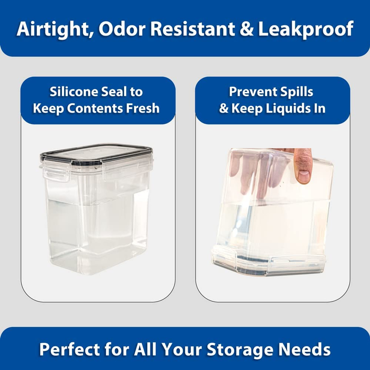 QRInnovations 4 Pack 70 qt Latch Box Plastic Totes Clear Storage Containers Bin Latching Lids
