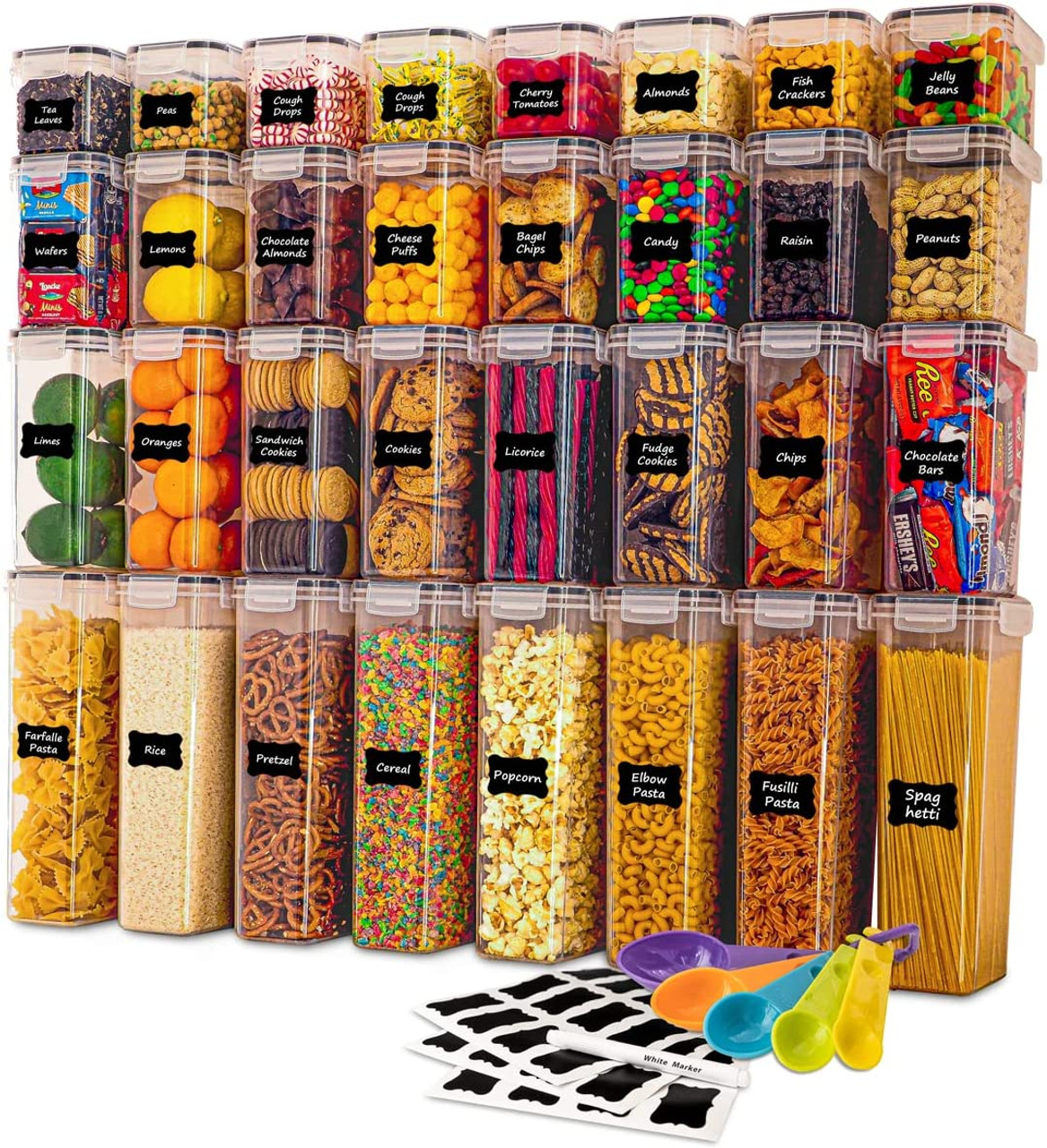 QRInnovations 12 PC Airtight Food Storage Containers Set for Kitchen and Pantry Organization