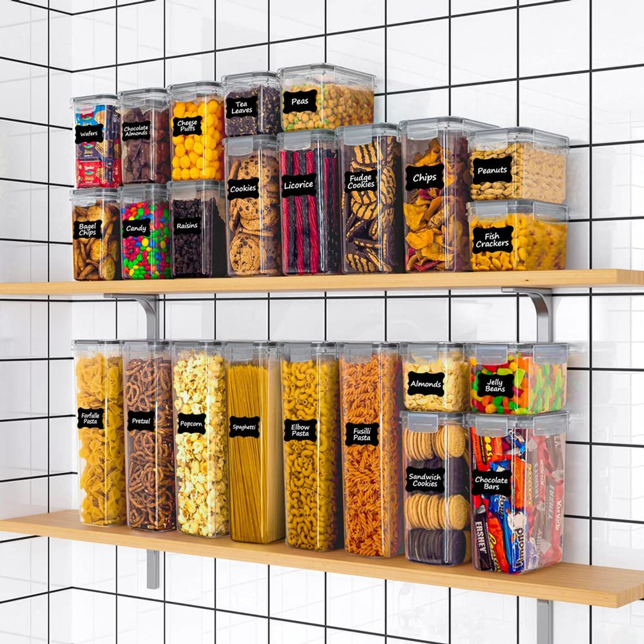 QRInnovations 12 PC Airtight Food Storage Containers Set for Kitchen and Pantry Organization