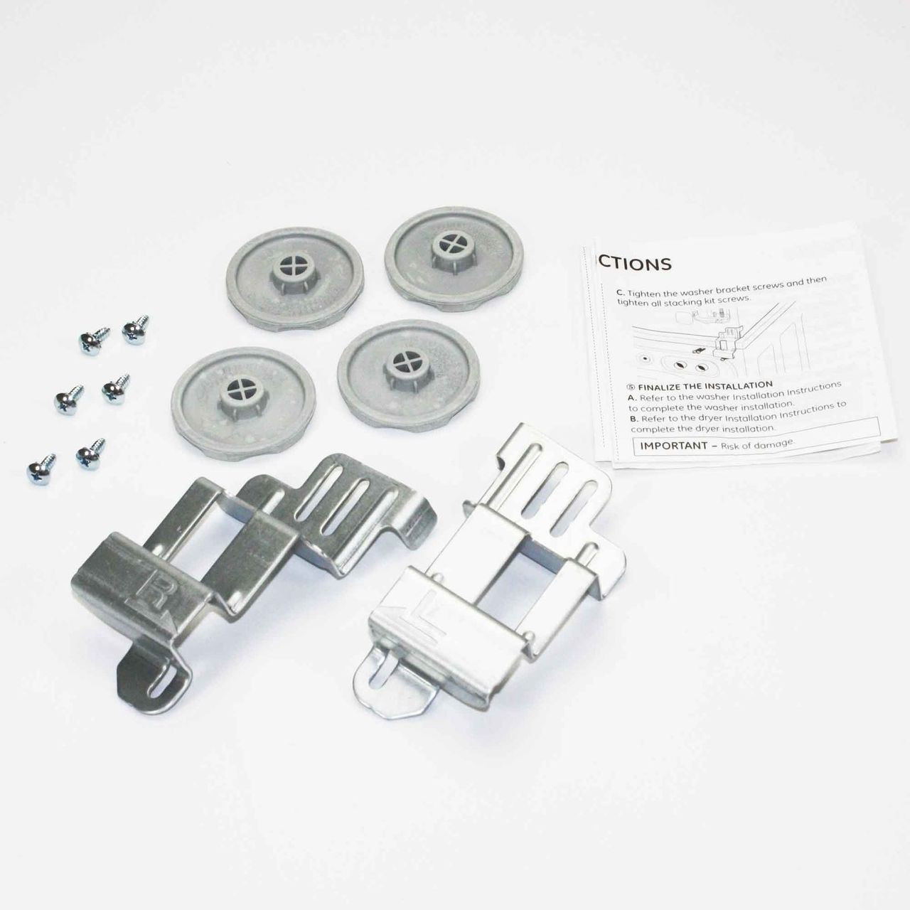 Kit Impilabile QRInnovations Compatibile Con Asciugatrice GE WE25X10031 – Supporto Per Lavatrice E Asciugatrice