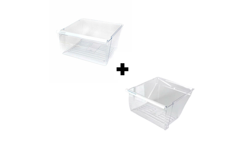 Middle + Bottom Crisper Pan Compatible with Whirlpool 2188656 2188664