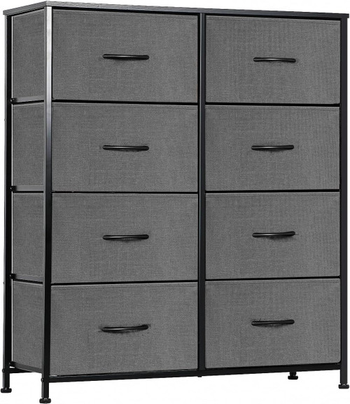 8-Tier Drawers Nightstand Chest Dresser Organizer Storage Bedroom Cabinet Black