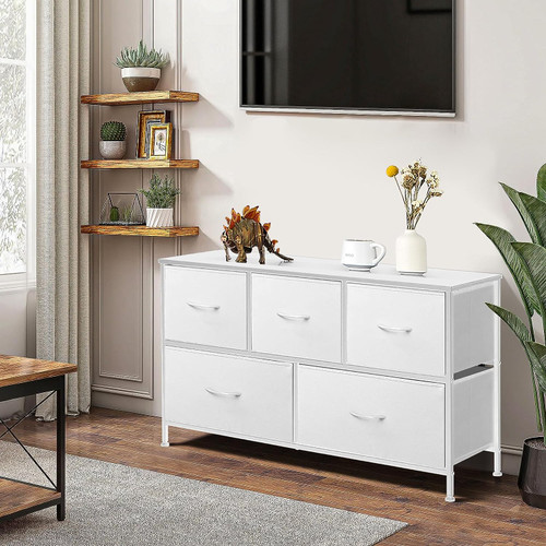 5 Drawer Fabric Dresser Storage Tower Closet Organizer Unit for Bedroom