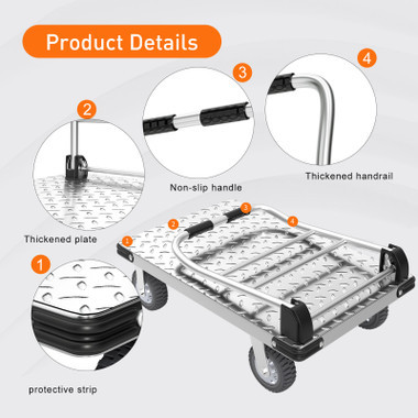 Folding Hand Truck Dolly Cart  Wheels Cart Trolley Moving 2000 lbs