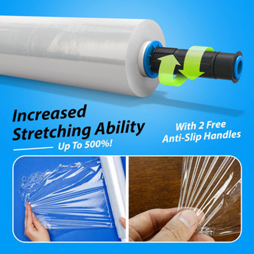 15" x 900FT 80 Gauge Pallet Wrap Stretch Film Shrink Hand Wrap 1 to 4 Rolls