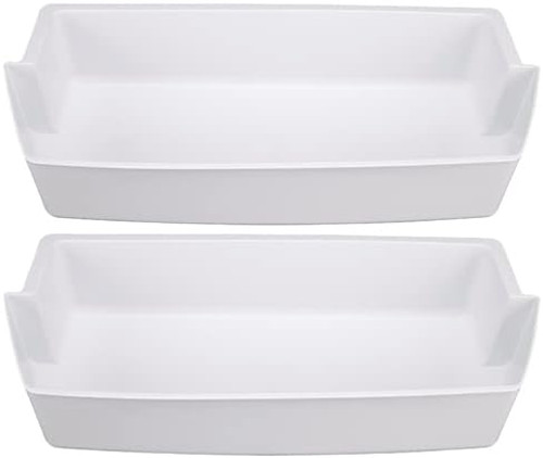 White Shelf Bin Compatible with Kenmore Whirlpool Refrigerator 2187172 2-PC