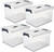 4 Pack 70 Qt Latch Box Plastic Totes Clear Storage Containers Bin Latching Lids