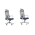 2x Home Office Gray Chair Ergonomic Desk Chair Mesh Computer Chair Lumbar Suppor