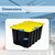 17 Gallon Snap Lid Storage Bin Container Tote Box Durable Plastic Black Set of 4