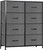 8-Tier Drawers Nightstand Chest Dresser Organizer Storage Bedroom Cabinet Black
