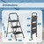 Steel Folding 3-Step Stool Ladder Adults With Soft-Grip Handle 330 Lbs Black