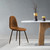 2 Dining Chairs High Back Metal Legs Modern Kitchen Room