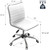 White Mid Back Task Chair Low Back PU Leather Swivel Office Vanity Chair 2 Pack