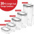 30 Pack Airtight Food Storage Containers for Kitchen Pantry Organization