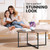 Round Coffee Table with Cross Wood Legs Small Center Low Table
