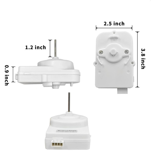 Condenser Fan Motor Set Compatible with Whirlpool Refrigerator W10124096