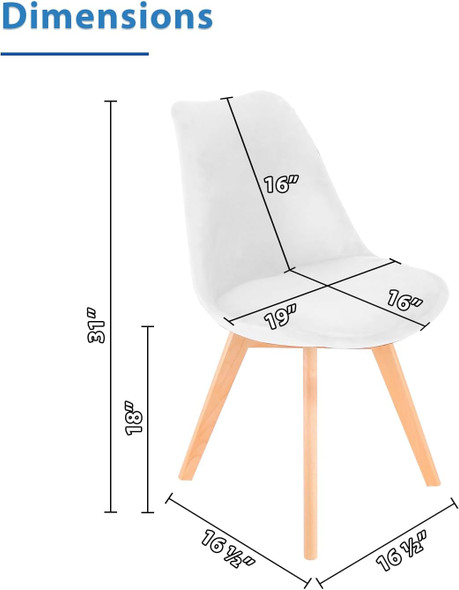 2 Mid Century Modern DSW Dining Side Chair Wood Legs Velvet