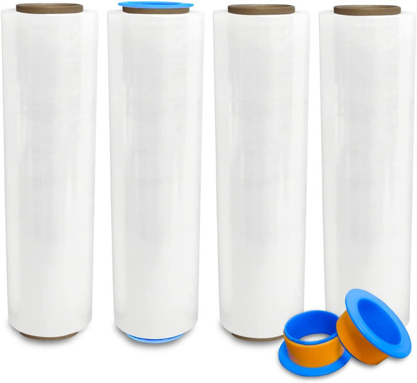 18" x 1500' 80 Ga 4 Rolls Pallet Wrap Non Stretch Film Hand Shrink Wrap 1500FT