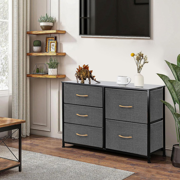 5 Drawer Dresser Storage Organizer Chest Tower Bedroom Living Room Closet
