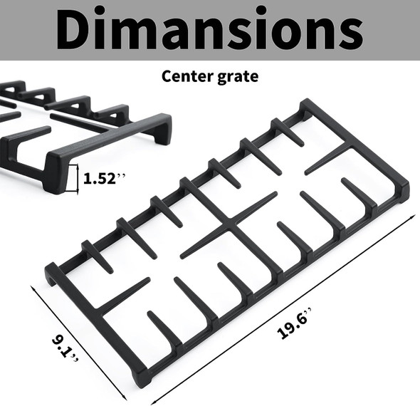 Center Cast Iron Grate Compatible with GE Gas Range  WB31X27150 4B/7B/8C/19B