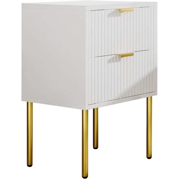 Bedroom Bedside Table Nightstand End Side Organizer 2 Drawers Storage