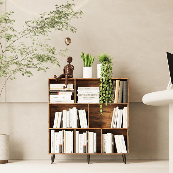Solid 8 Cube Wooden Bookcase Storage Organizer Office Shelving Bookshelf