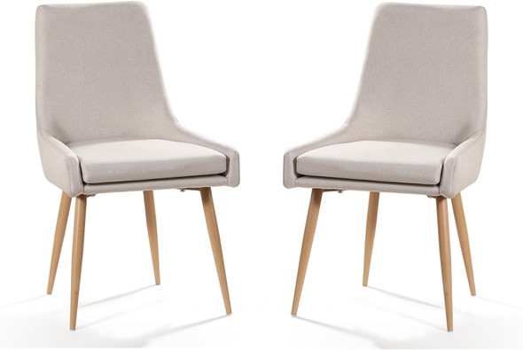 Accent Chair with Wood-tone Metal Legs for Bedroom Living Room ( 2 Pack )