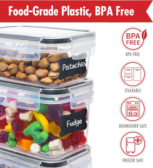 30 Pack Airtight Food Storage Containers for Kitchen Pantry Organization