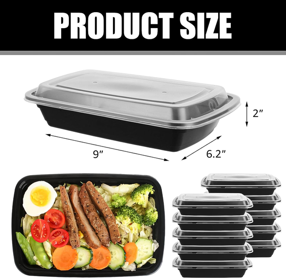 28 oz Food Storage Boxes Meal Containers BPA Free Microwavable Dishwasher Safe