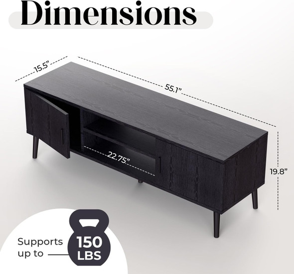 TV Stand Entertainment Media Center for TV's up to 65" w/Storage Cabinets