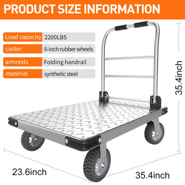 Folding Hand Truck Dolly Cart  Wheels Cart Trolley Moving 2000 lbs